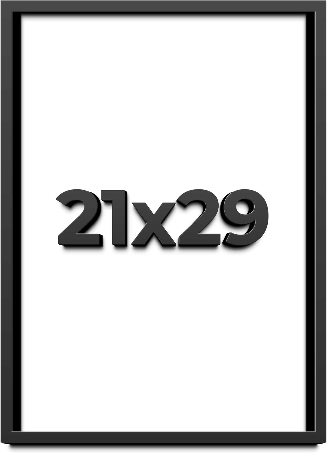 21x29 Shadow Box Black Solid Wood Display Frame with White Acid-Free Backing UV Acrylic & Hanging Hardware - with 3/4' Usable Depth