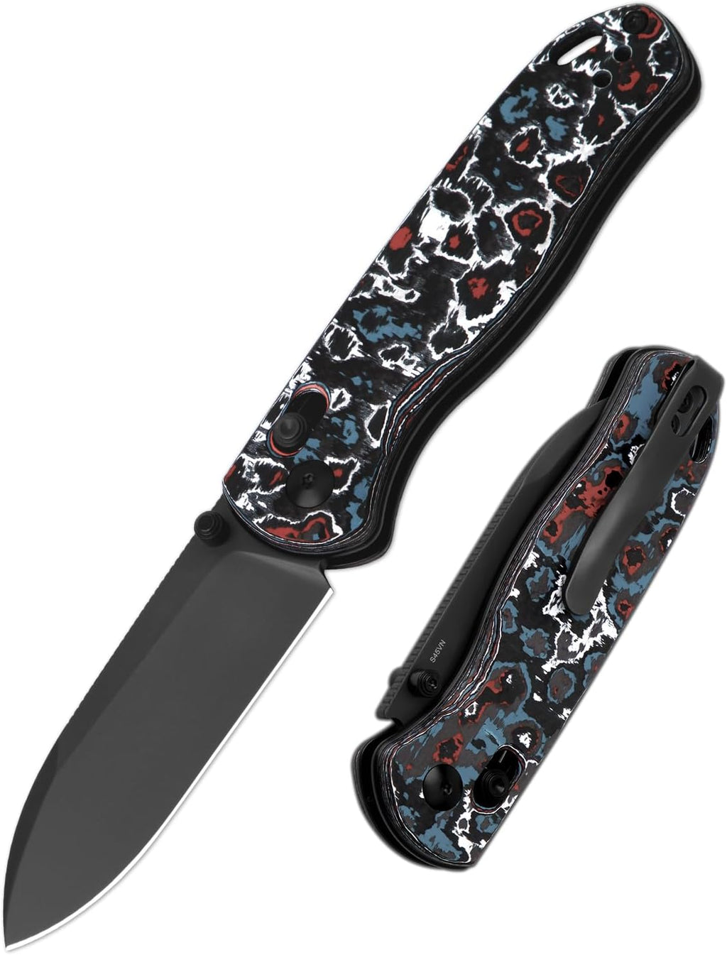 Kizer Drop Bear Pocket Knife, Folding Knife, 2.97'' S45VN DLC Coating Steel Blade, Fatcarbon Handle, Folding Pocket Knife, EDC Knife, Ki3619A5, Nebula