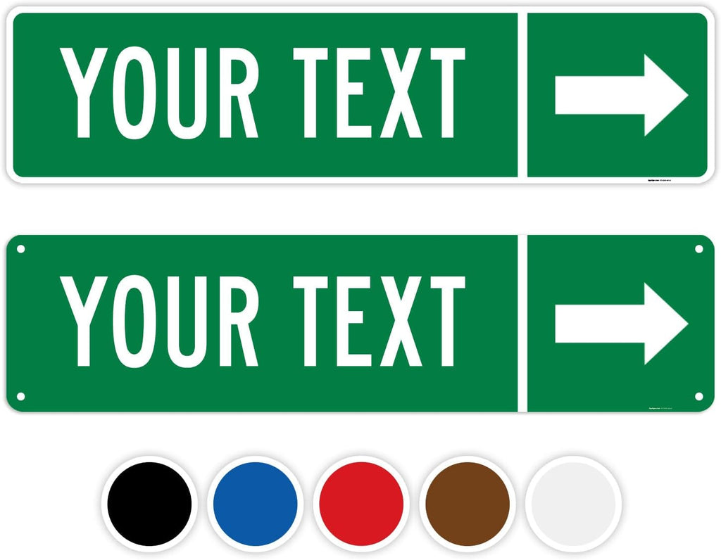 Custom Directional Sign, Personalized Direction Arrow Sign, 42x12 Inches, ACM, Fade Resistant, Made in USA by Sigo Signs