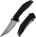 KANSEPT Baku Pocket Folding Knives for Men EDC Camping Folding Knife 3.2'' Damascus Material Outdoor Folding Knives with Black Stonewashed Titanium Handle Everyday Carry K1056A5