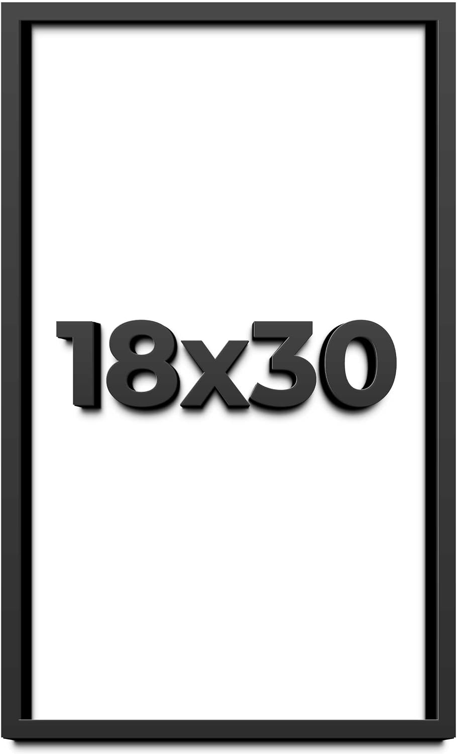 18x30 Shadow Box Black Solid Wood Display Frame with White Acid-Free Backing UV Acrylic & Hanging Hardware - with 3/4' Usable Depth