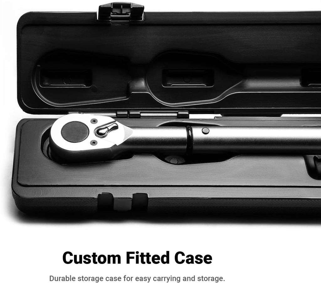 Capri Tools 31202-250FL 30-250 Foot Pound Industrial Torque Wrench, 1/2' Drive, Matte Chrome