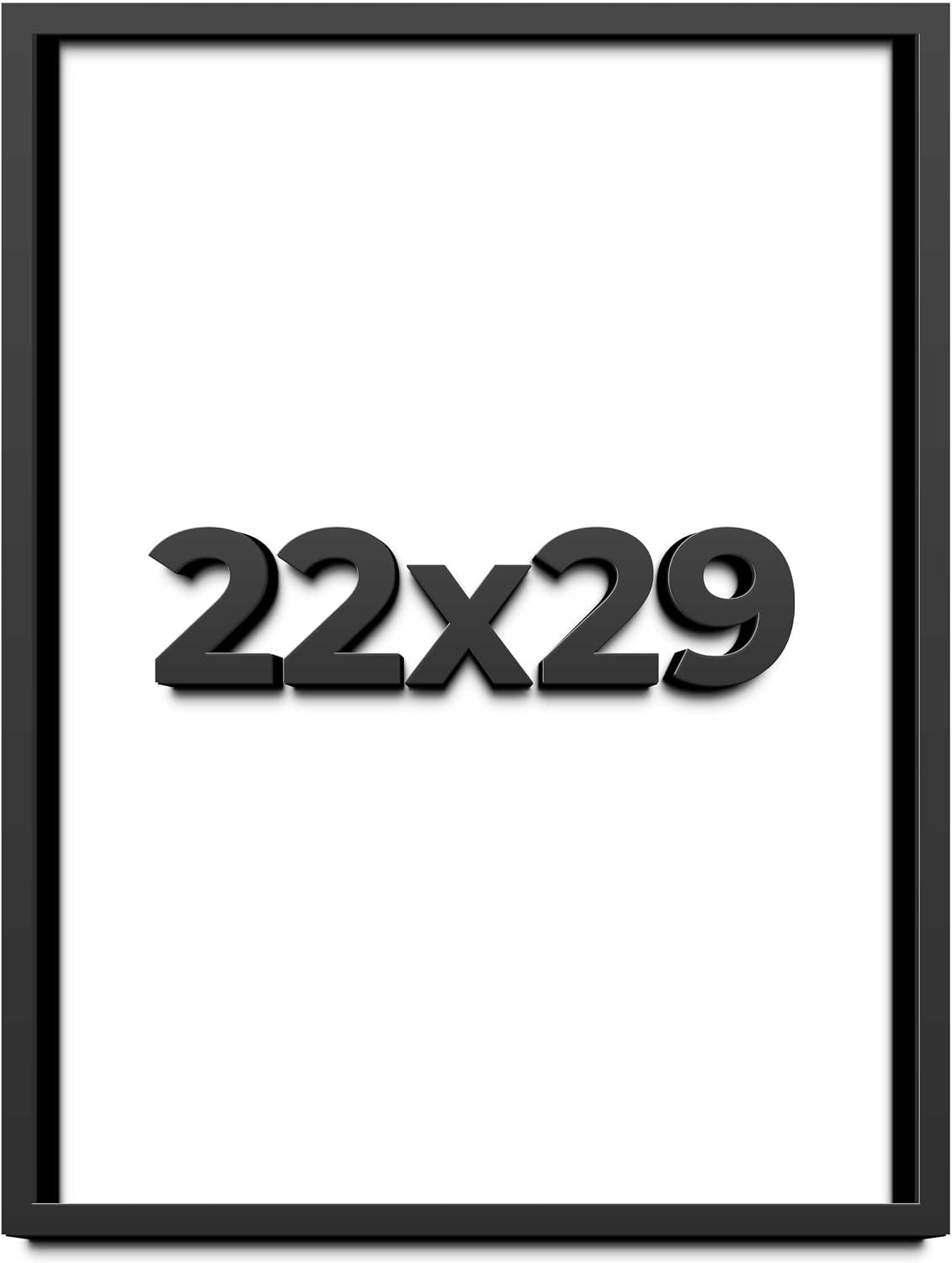 22x29 Shadow Box Black Solid Wood Display Frame with White Acid-Free Backing UV Acrylic & Hanging Hardware - with 3/4' Usable Depth