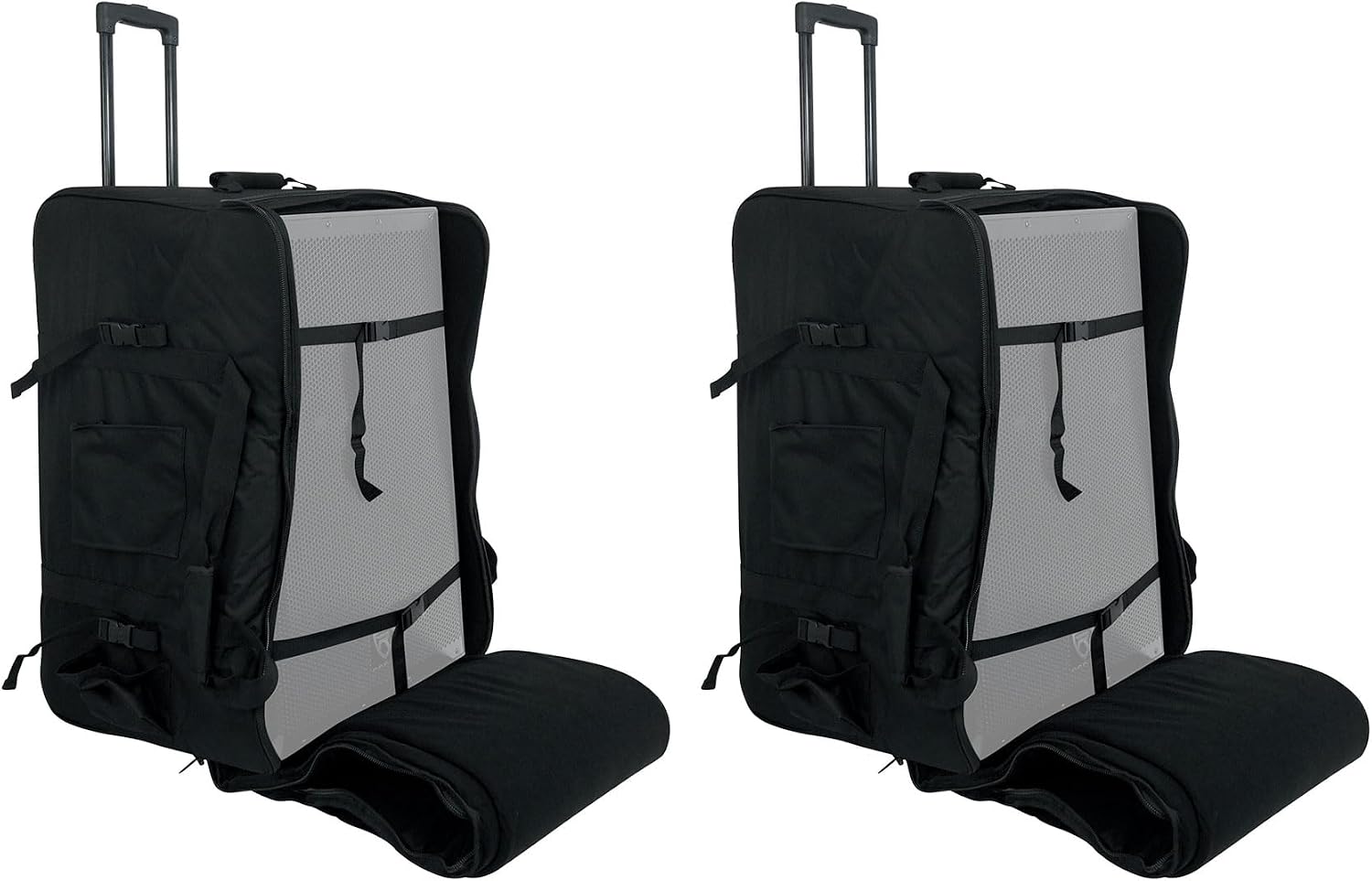 Rockville Bundle - 2 Items SB15 v2 Rolling Travel Bags+Wheels 4 Most 15' DJ PA Speakers+Stands