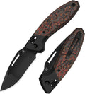 Kizer Bulli Pocket Knife, 3.33' Drop Point S45VN Folding Knife with Black & Red Titanium Fat Carbon Handle, Clutch Lock EDC Knives with Reversible Pocket Clip for Men Women Ki3695A3