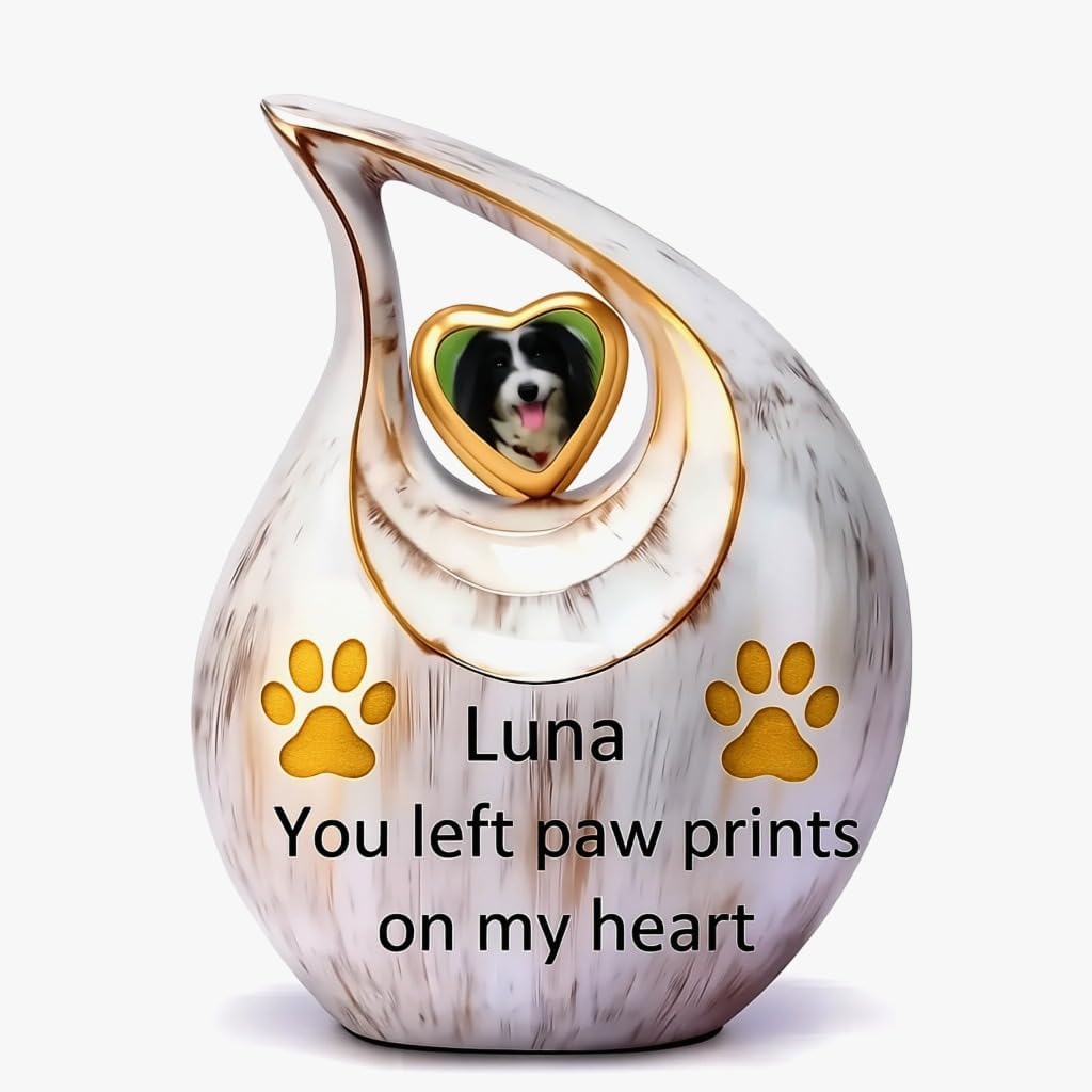 Large Tear Drop Urn for Human Ashes Adult Man & Female, 10 Inches Tall Memorial with Photo & Engraving Personalized Options, Outdoor Safe, 2.5 L Capacity, 100 Options Available from Keepsake Company