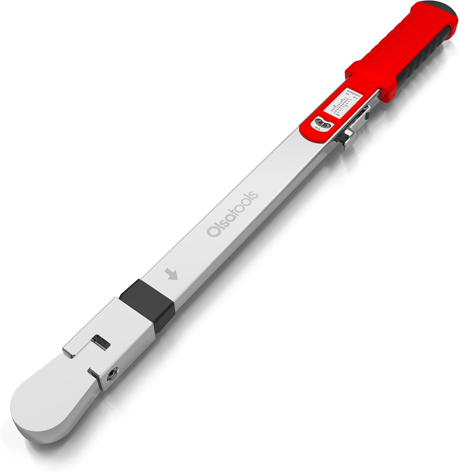 Olsa Tools Flex Head Split Beam Torque Wrench - 3/8 Inch Drive, 20-100 ft-lb Range, 72 Tooth - Professional Wrench with 4% Accuracy - Heavy Duty Cr-V Steel Construction - Part: 1833