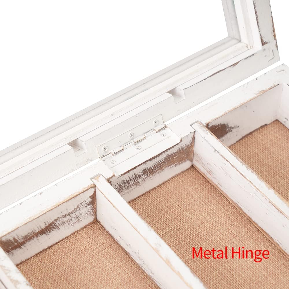 18x24 Shadow Box with Shelves and Magnetic Door, Oversized Shadow Boxes Display Cases with Detachable Shelves for Coins Medals Bouquet Figures Miniatures-Vintage White