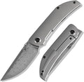 KANSEPT Tarkin Camping Pocket Knives for Men 7.87in Folding Pocket Knives with 3.42in Damascus Material and Bead Blasted Titanium Handle for Outdoor, Tactical, Survival K1078A4