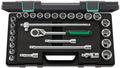 Stahlwille 96031409 28-Piece 1/2' Drive Hex Socket Set (8-32mm), Includes Ratchet & Accessories, Heavy-Duty, ABS Plastic Case, Made in Germany