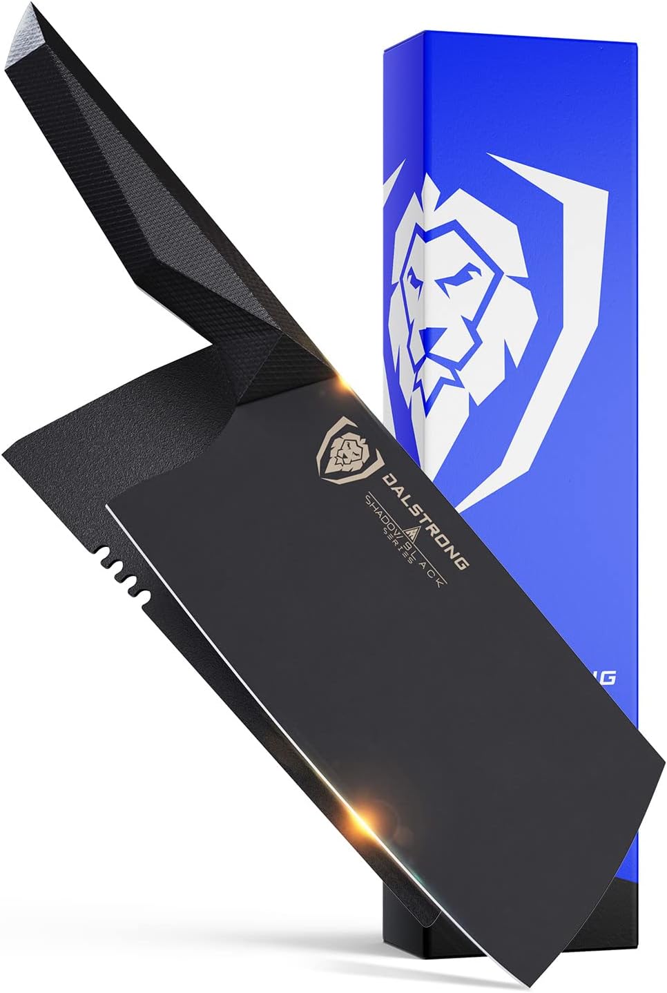 Dalstrong Meat Cleaver Knife-7'-Shadow Black Series-Titanium Nitride Coated-High Carbon Vacuum Treated Steel-Razor Sharp Kitchen Knife Gift-Sheath-NSF Certified