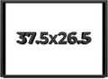 37.5x26.5 Shadow Box Black Solid Wood Display Frame with White Acid-Free Backing UV Acrylic & Hanging Hardware - with 3/4' Usable Depth