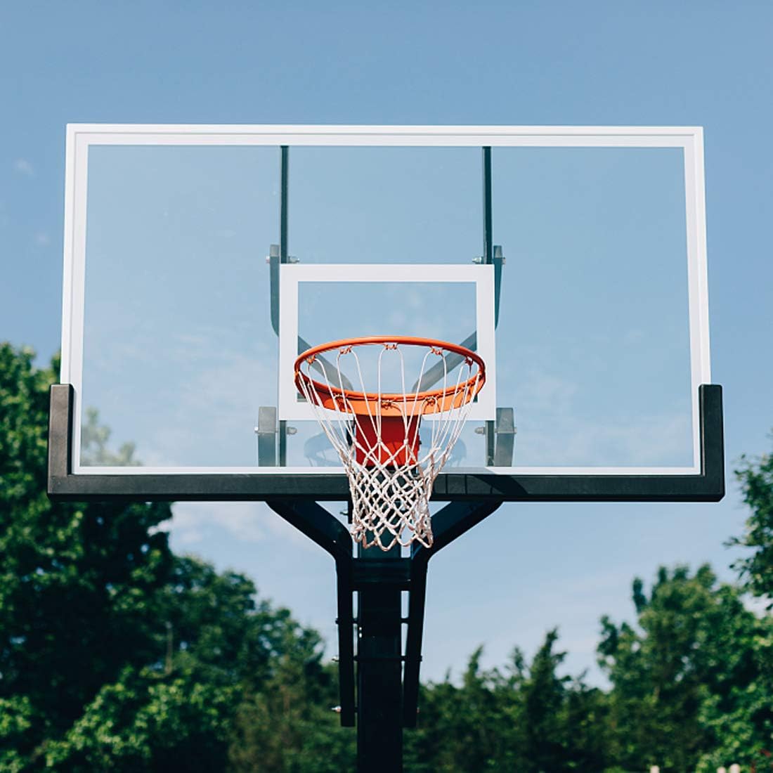 Professional 180º Heavy Duty Breakaway Basketball Rim，18 inch Flex Rim Goal Replacement Fits 5'x5', 5'x4', 4'x3'，5'x3' Hole Pattern Backboard