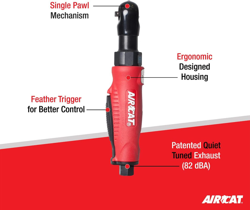 AIRCAT Pneumatic Tools 801: Composite Ratchet 320 RPM, 35 ft-lbs Maximum Torque - 3/8-Inch