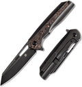 KANSEPT Shard Pocket Folding Knife 3.48'' CPM-S35VN Material with Blackwash Titanium Copper Carbon Fiber Handle Everyday Carry K1006C1