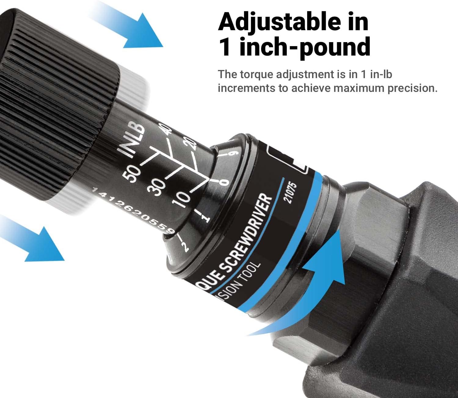 Capri Tools CP21075 Certified Limiting Torque Screwdriver Set, Small, Black, 10-50 in-lbs / Manual