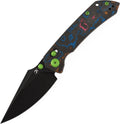KANSEPT Fenrir Pocket Knife,3.48'' Black Stonewashed CPM S35VN Harpoon Blade,80S Camo CarbonFiber Handle,Thumb Stud PocketClip for Edc,Camping Survival Hiking Folding Knives K1034V4