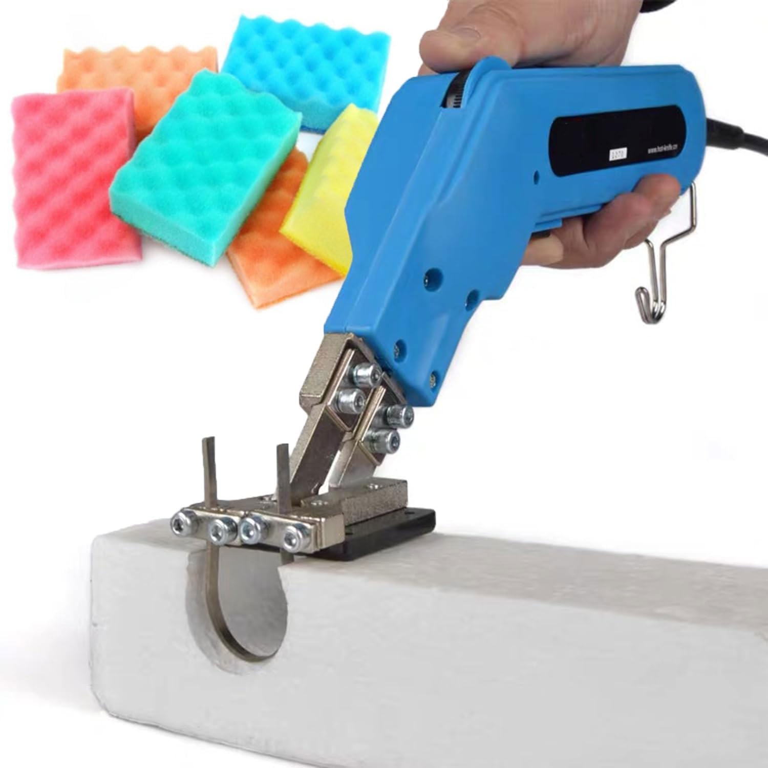 110V/230V Hot Knife Foam Cutter, 150W Electric Foam Grooving Carving Knife, with Small Slotter&305mm Flexible Blade&150mm Straight Blade, 16-Position Temperature Adjustment, for Sponge Cloth Canvas