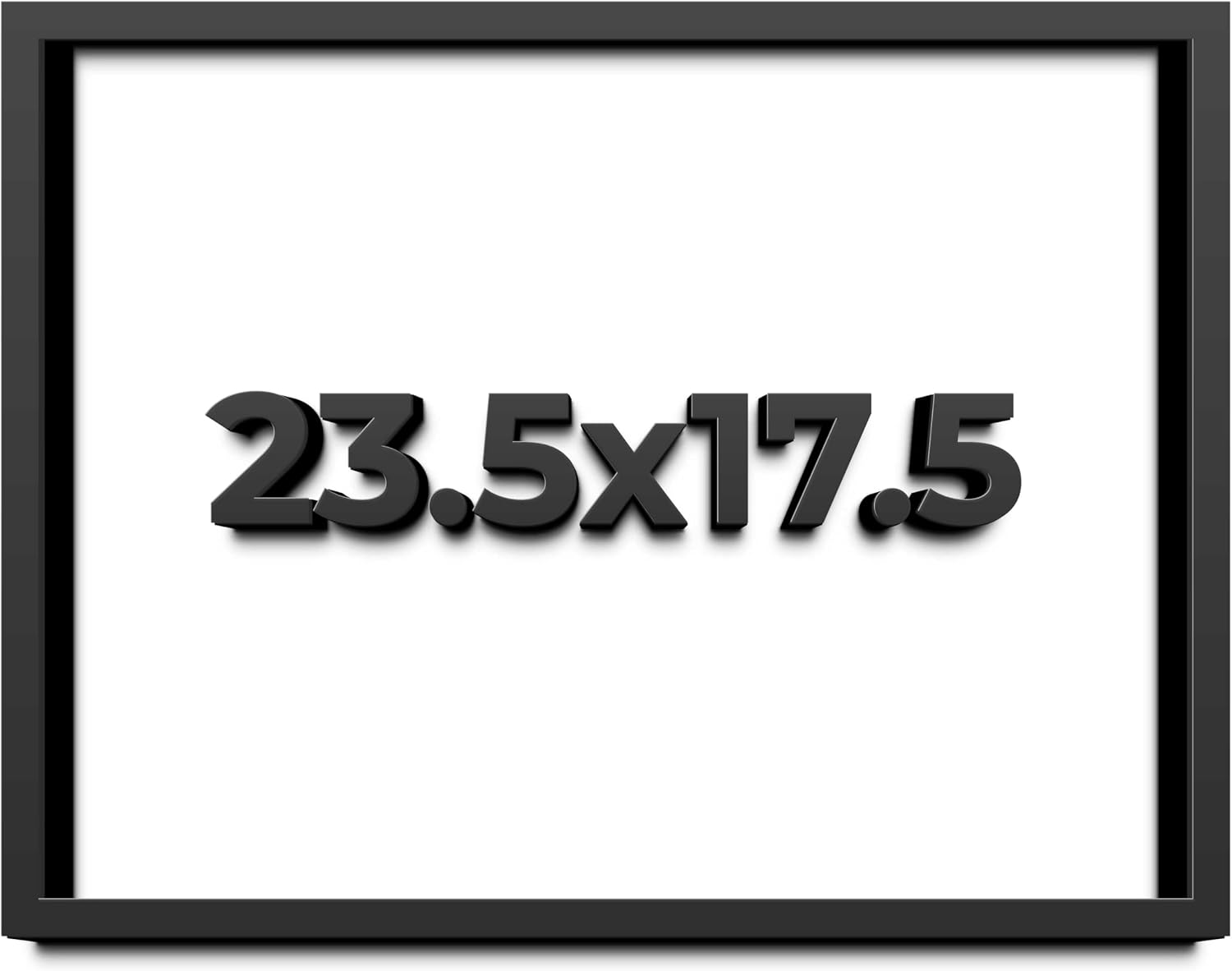 23.5x17.5 Shadow Box Black Solid Wood Display Frame with White Acid-Free Backing UV Acrylic & Hanging Hardware - with 3/4' Usable Depth