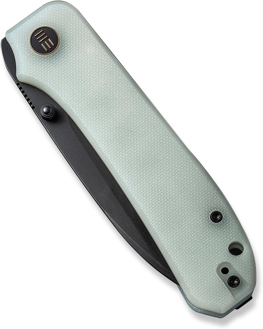 WeKnife Big Banter Pocket Knife for EDC,Folding Knife with 3.69'CPM 20CV Blade Natural G10 Handle,Titanium Thumb Stud Opener WE21045-3