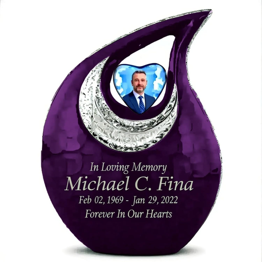 Large Tear Drop Urn for Human Ashes Adult Man & Female, 10 Inches Tall Memorial with Photo & Engraving Personalized Options, Outdoor Safe, 2.5 L Capacity, 100 Options Available from Keepsake Company