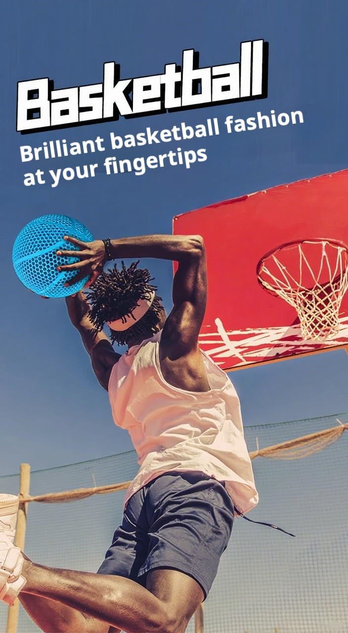 YHNNH Airless Basketball 3D Printed Silent Basketball Indoor Outdoor Durable Performance Quiet Basketballs Gift for Friends