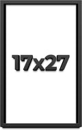 17x27 Shadow Box Black Solid Wood Display Frame with White Acid-Free Backing UV Acrylic & Hanging Hardware - with 3/4' Usable Depth