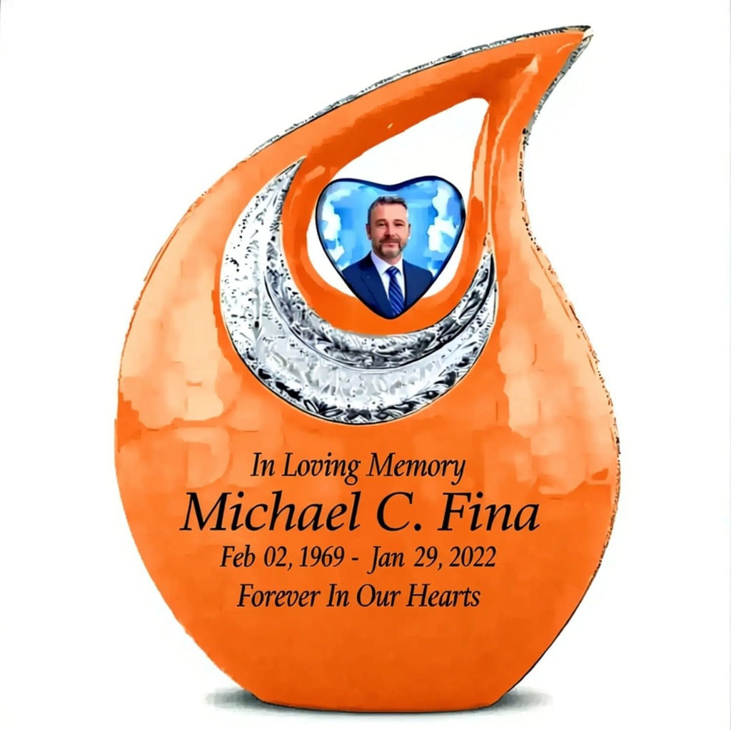 Large Tear Drop Urn for Human Ashes Adult Man & Female, 10 Inches Tall Memorial with Photo & Engraving Personalized Options, Outdoor Safe, 2.5 L Capacity, 100 Options Available from Keepsake Company