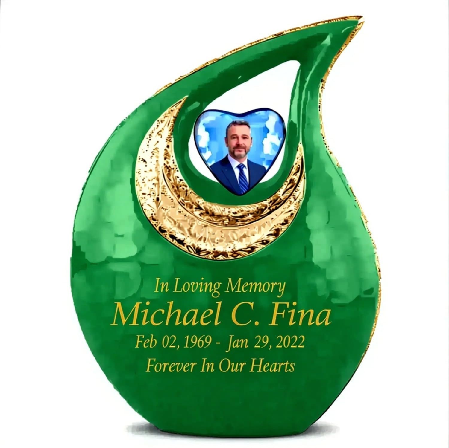 Large Tear Drop Urn for Human Ashes Adult Man & Female, 10 Inches Tall Memorial with Photo & Engraving Personalized Options, Outdoor Safe, 2.5 L Capacity, 100 Options Available from Keepsake Company