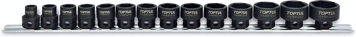 3/8 Drive Metric Stubby Impact 14 piece socket rail set