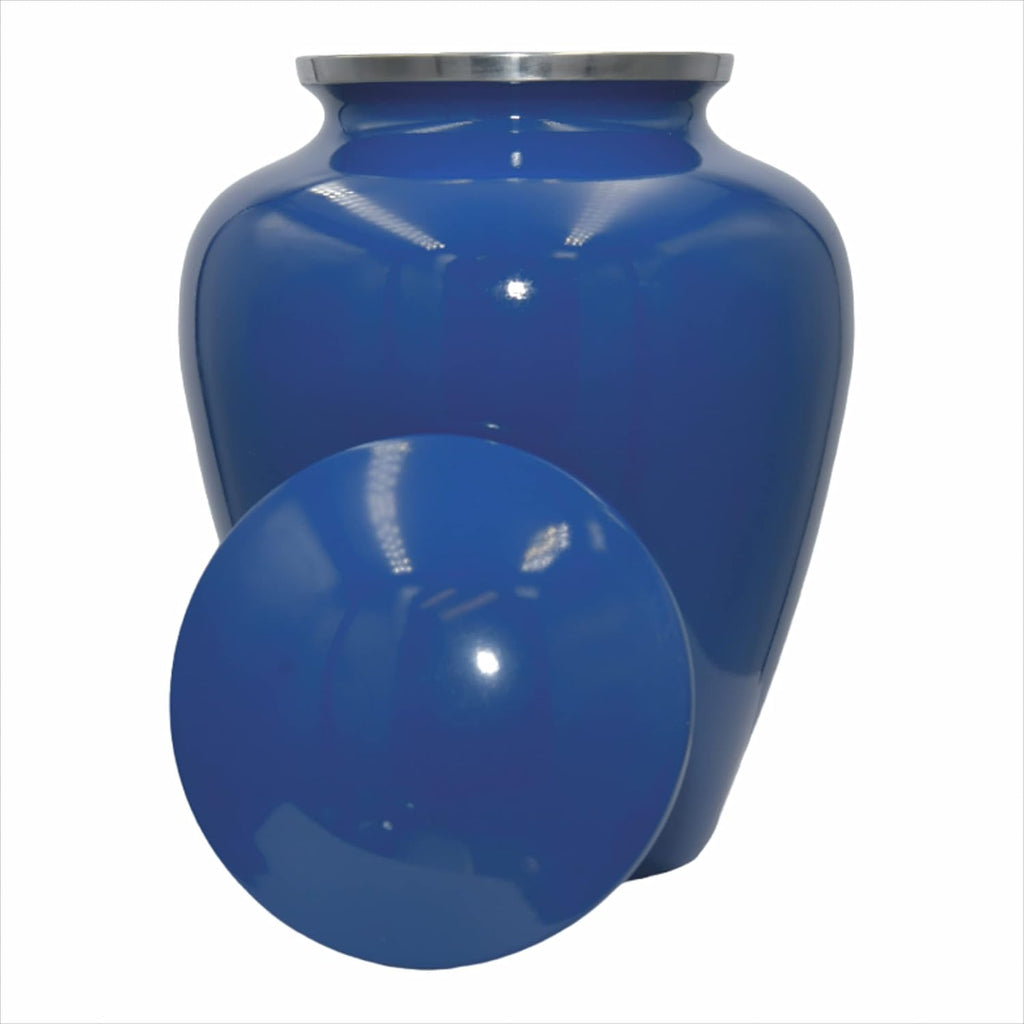 Star of David Blue Cremation Urn for Human Ashes, Jewish Cremation Urn, Religious Ash Urns with Personalized Engraving (Blue)