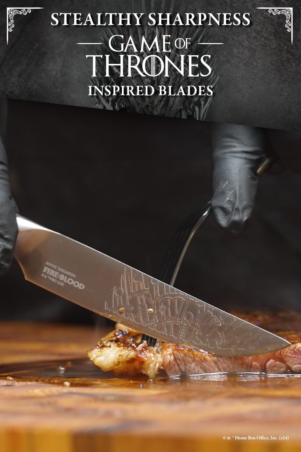 Dalstrong Steak Knife Set-8pc Set-5'- Game of Thrones™ Knife -German Premium Steel Full Tang-Professional G10 Handle-Collection Item Steak Cutting Knife