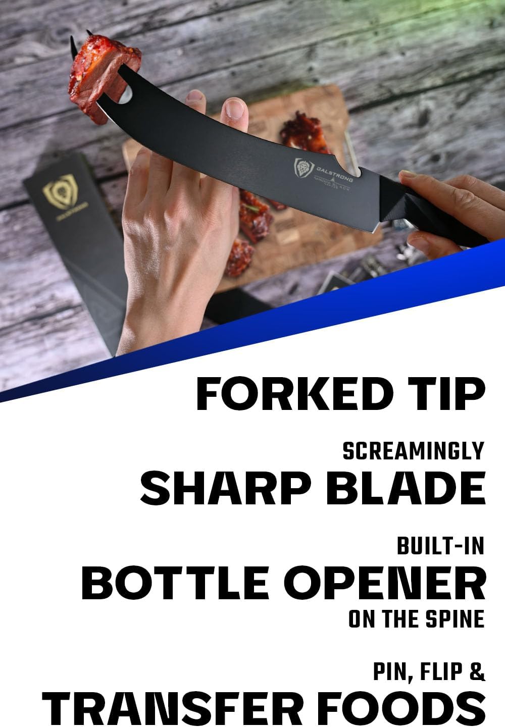 Dalstrong BBQ Pitmaster 9-inch Meat Knife - Shadow Black Series - Black Titanium Nitride Coated - High Carbon - Vacuum Treated Steel - Razor Sharp Kitchen Knife - Sheath - NSF Certified