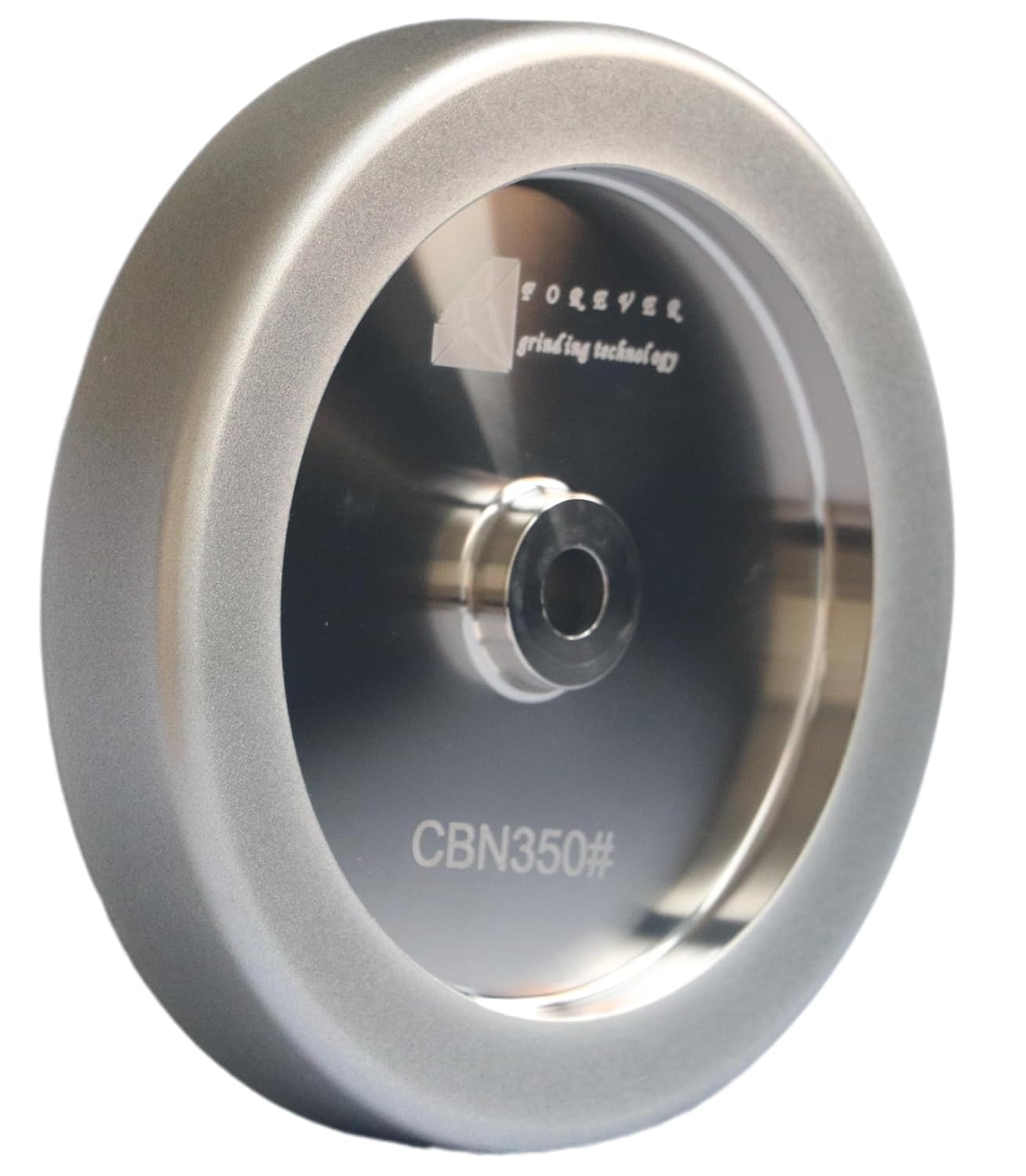 Generic 4 in 1 PLUS CBN Grinding Wheel 8'' Diameter, 5/8'' Arbor,1.5'' Wide with 1/4'' Radius,1'' Down The Side,for Sharpening Woodturning and HSS Tools(180 Grit), Silver