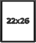 22x26 Shadow Box Black Solid Wood Display Frame with White Acid-Free Backing UV Acrylic & Hanging Hardware - with 3/4' Usable Depth