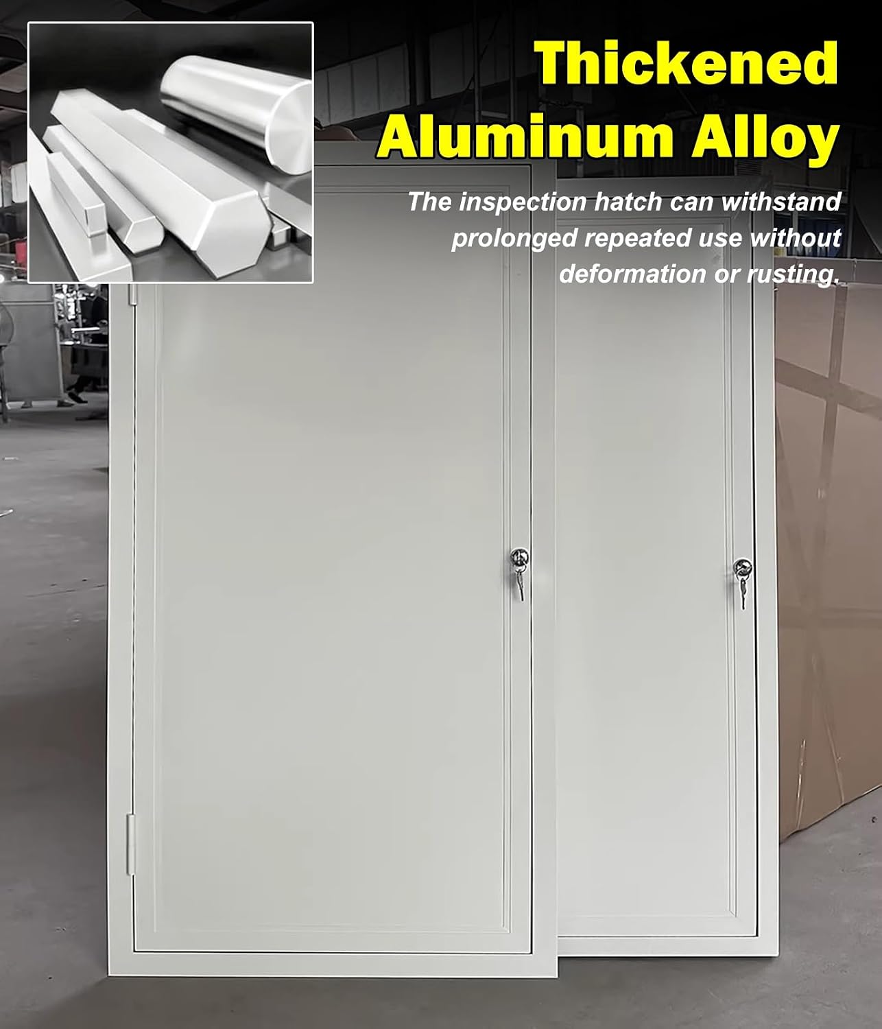 Locked Access Panel for Electrical and Plumbing, White Aluminum Inspection Service Door for Drywall, 12 16 20 24 30 36 in Attic Metal Access Doors Flush Mount(20x36in)