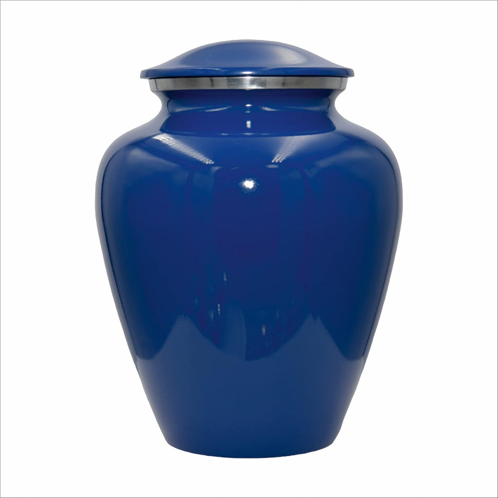 Star of David Blue Cremation Urn for Human Ashes, Jewish Cremation Urn, Religious Ash Urns with Personalized Engraving (Blue)