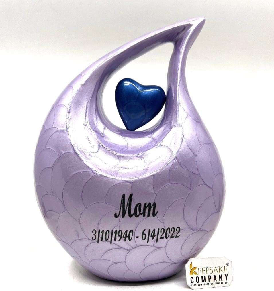 Glossy Multicolor Personalized Urn Personalized - Heart Urns for Human Ashes Adult -Cremation Urns for Adult Ashes -Decorative Urns - (27-Customizable Assorted Color Teardrop, Large)
