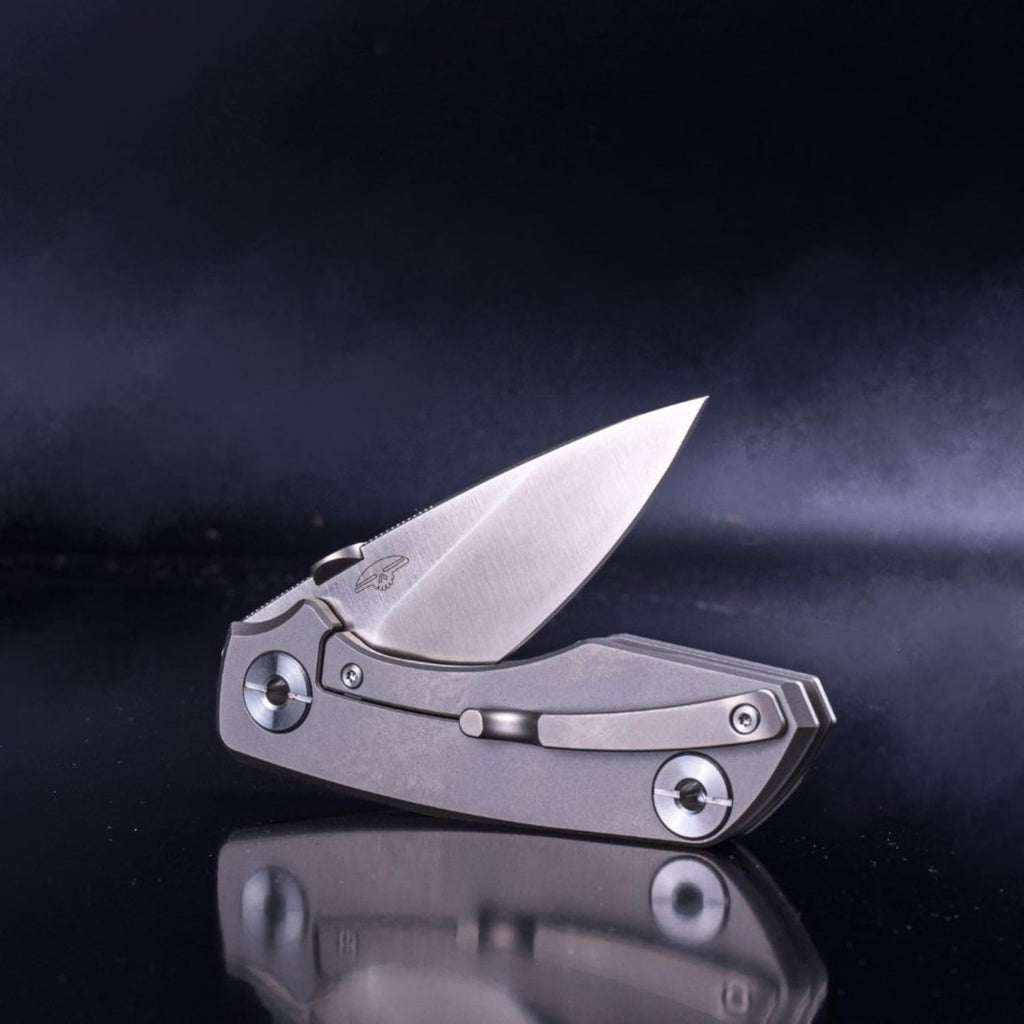 REALSTEEL Real Steel 2600 DELTA Frame Lock Slip Joint Pocket Knife - S35VN Blade and Titanium Handle - Perfect for Camping, Hiking, EDC Cutting Tasks - Pocket Clip Knife for Men Women