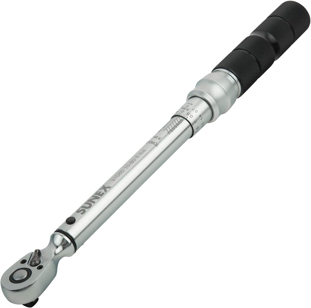 Sunex 31080 3/8' Drive 10-80 Ft-lb 48T Torque Wrench