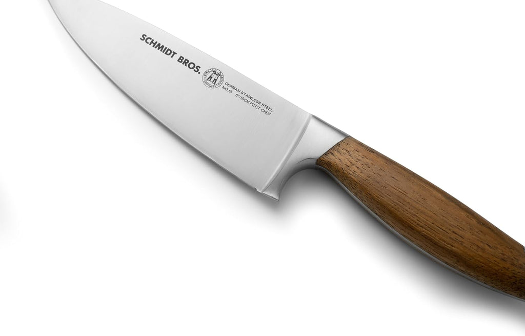 Schmidt Brothers - Bonded Teak, 7-Piece Knife Set, High-Carbon Stainless Steel Cutlery with Midtown Acacia and Acrylic Magnetic Knife Block