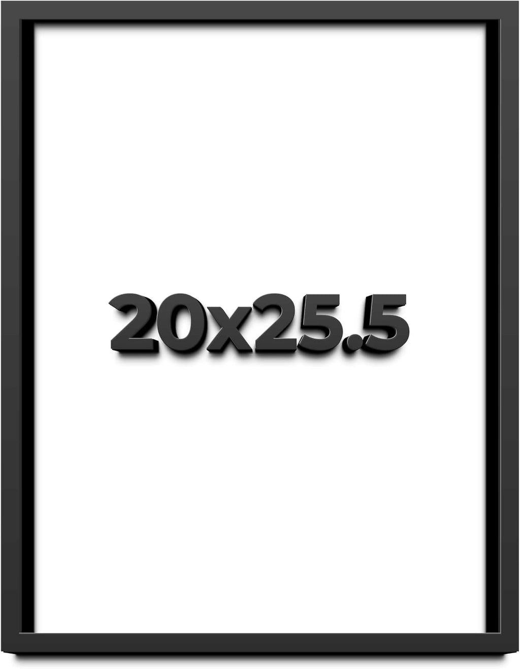 20x25.5 Shadow Box Black Solid Wood Display Frame with White Acid-Free Backing UV Acrylic & Hanging Hardware - with 3/4' Usable Depth
