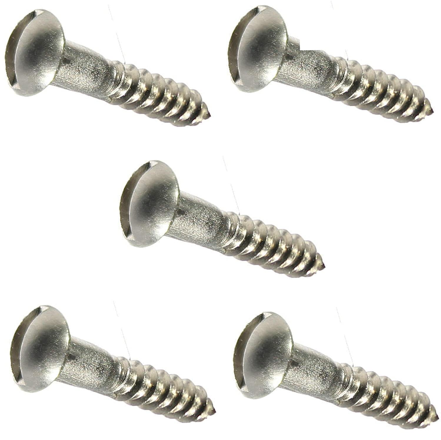 #8 x 2' Round Head Wood Screws Kit Hardware Slotted Drive Stainless Steel Quantity 500 Fastener Set LS21065F
