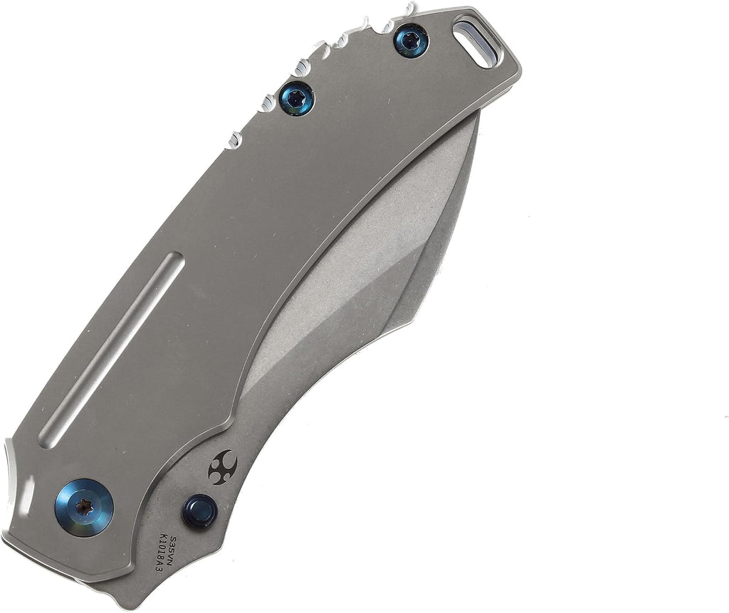 KANSEPT Pelican EDC Camping Pocket Knives for Men 7in Folding Pocket Knives with 3in CPM-S35VN Material and 6AL4V Titanium Handle for Outdoor, Tactical, Survival K1018A3