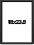 18x23.5 Shadow Box Black Solid Wood Display Frame with White Acid-Free Backing UV Acrylic & Hanging Hardware - with 3/4' Usable Depth