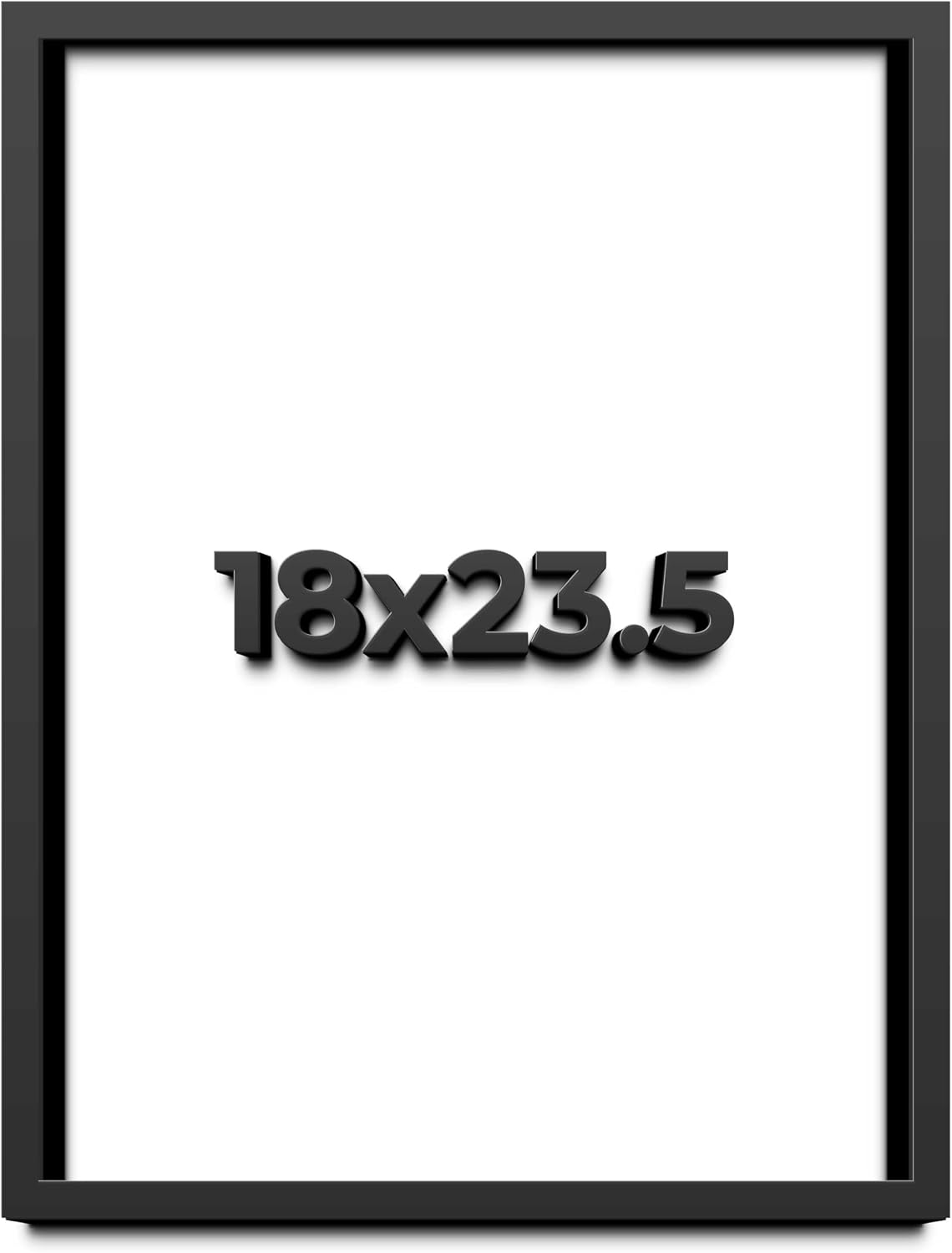 18x23.5 Shadow Box Black Solid Wood Display Frame with White Acid-Free Backing UV Acrylic & Hanging Hardware - with 3/4' Usable Depth