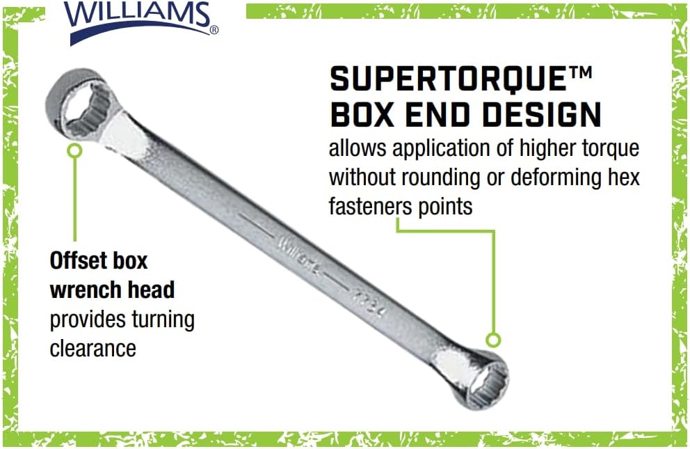 Williams MWS-BWM10 10-Piece Double Head 10-Degree Offset Box End Wrench Set