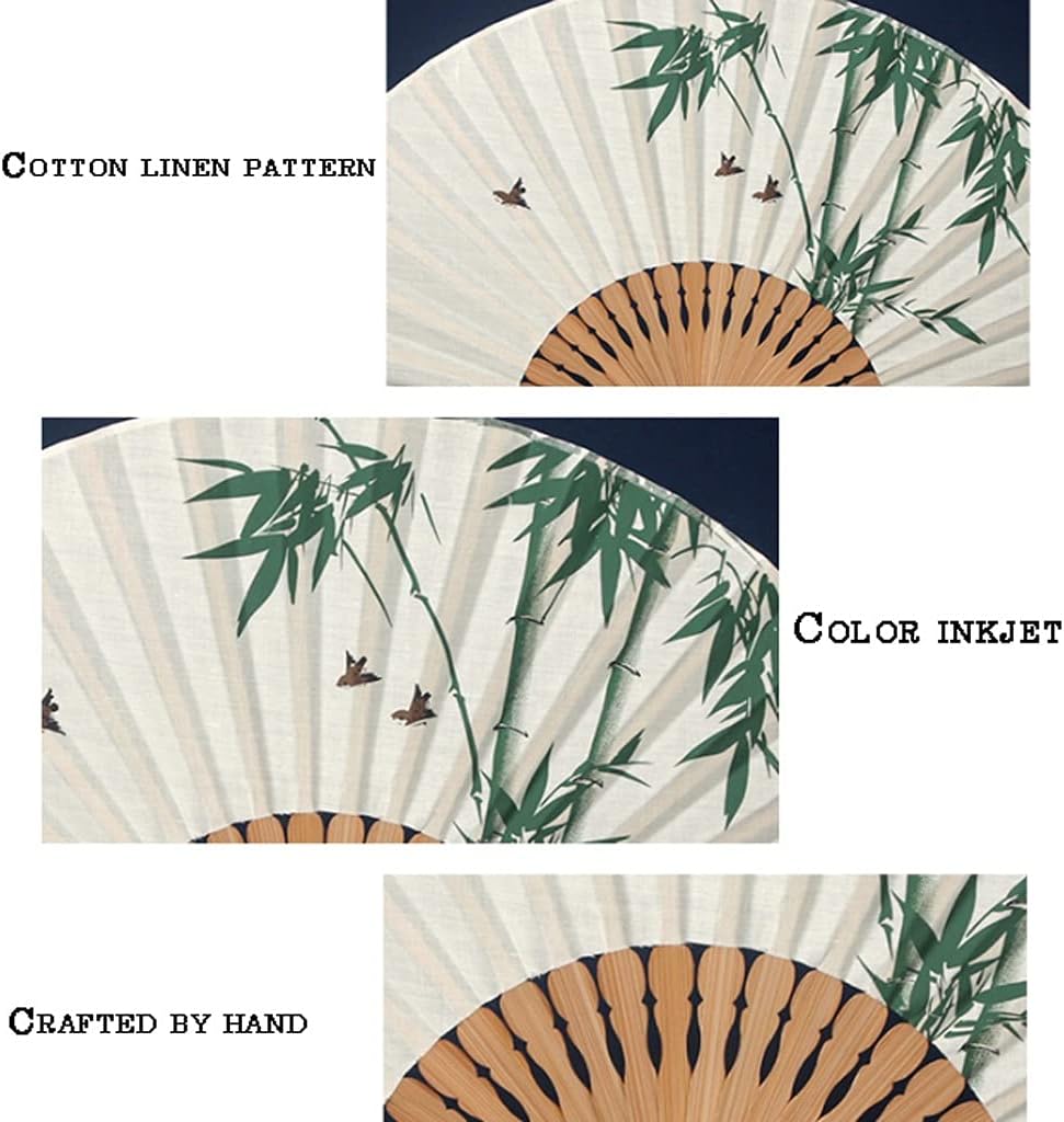 Decoration Folding Fan Antiquity Handheld Fans，Summer Portable Hand-Painted Hanfu Folding Fan for Home Decor Events Party Supplies Gift Elegant Hand Fan Fan (Color : Khaki)