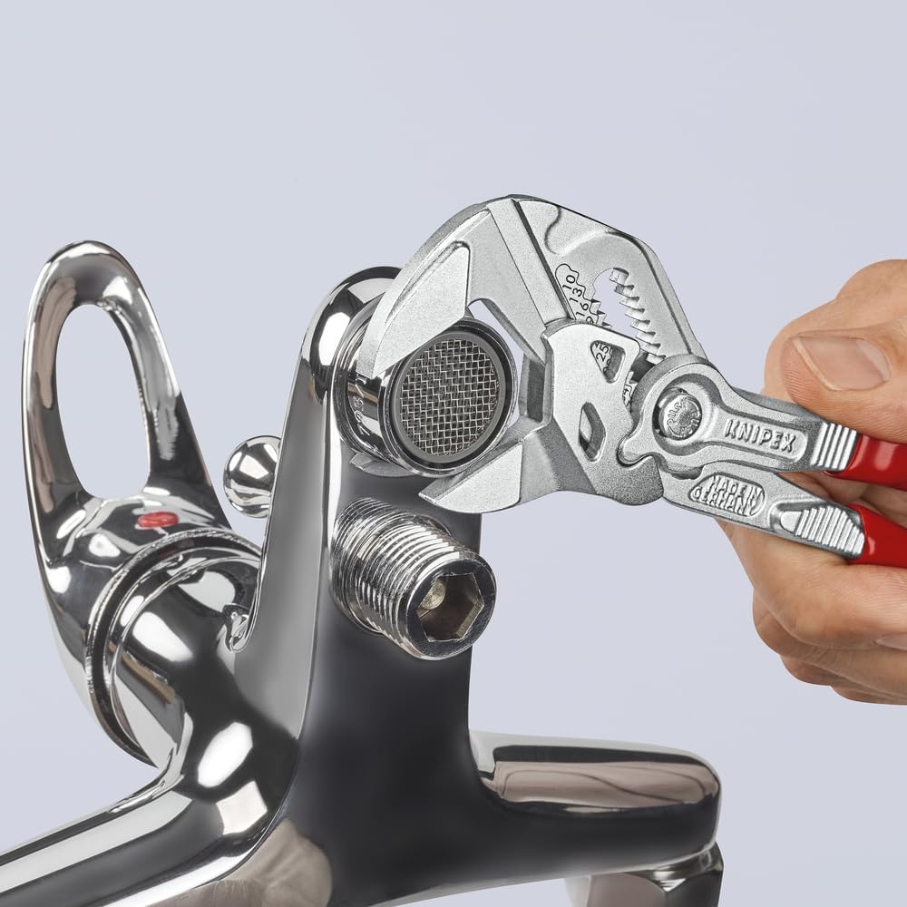 KNIPEX Tools - 2 Piece Mini Pliers Wrench Set (9K0080121US) & Klein Tools 32561 Multi-Bit Screwdriver/Nut Driver, 6-in-1 Stubby Screwdriver with 2 Phillips, 2 Slotted Bits, 2 Nut Drivers