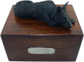 Wooden Pet Urns for Dogs with Black German Shepherd My Dog Figurine | Personalized Large Dog Urn for Ashes | Paulownia Wood Pet Memorial Box with Engraved Pewter Plaque | Conversation Concepts